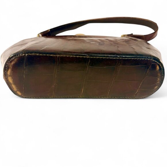 Vintage Alligator Skin Leather Handbag with Coin Purse - Picture 7 of 15